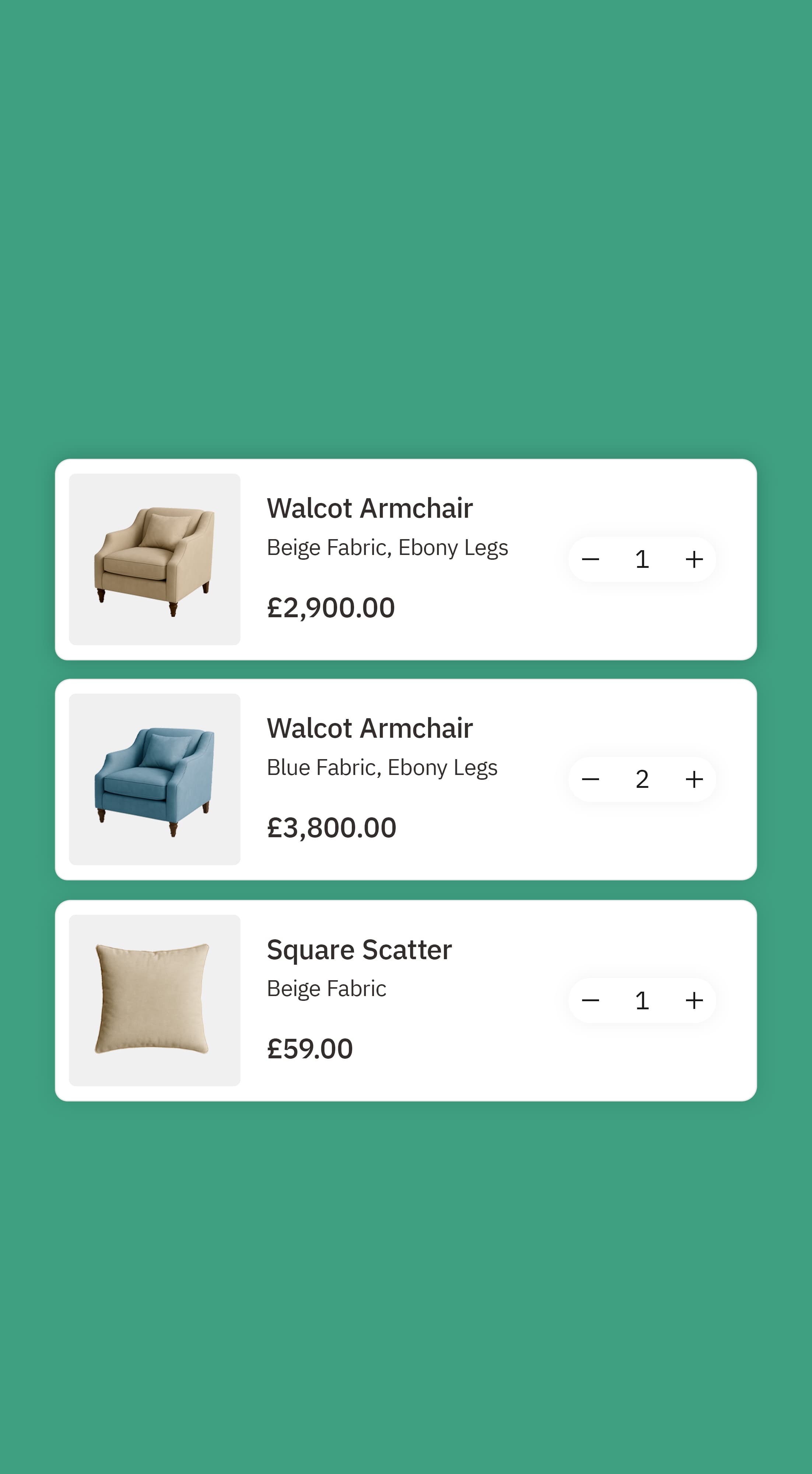 Display a price for every possible combination